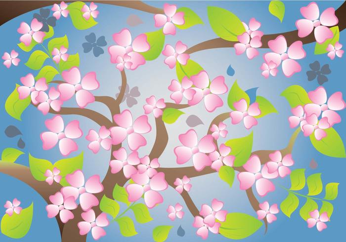 Dogwood Pattern Background Vector 