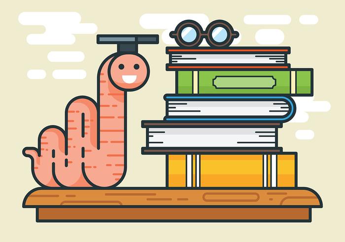 Bookworm Vector Illustration