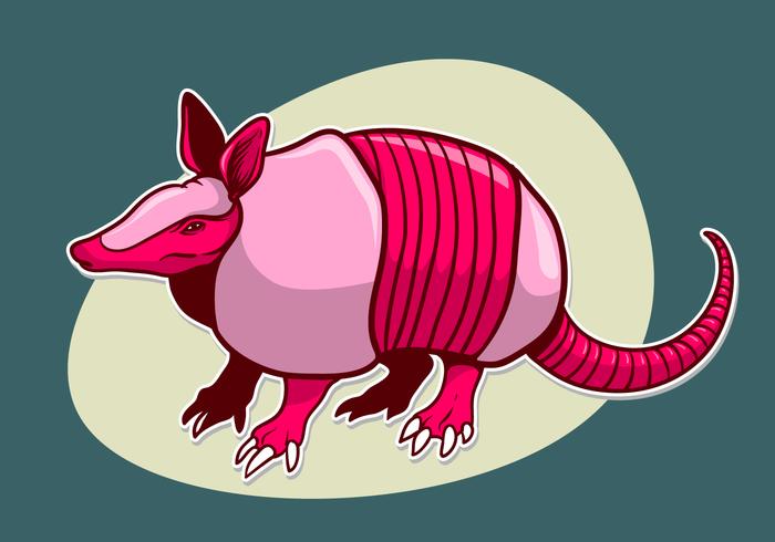 Ilustración de la etiqueta engomada del armadillo vector