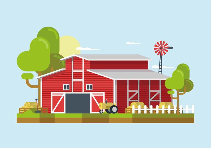 Red Barn Illustration vector