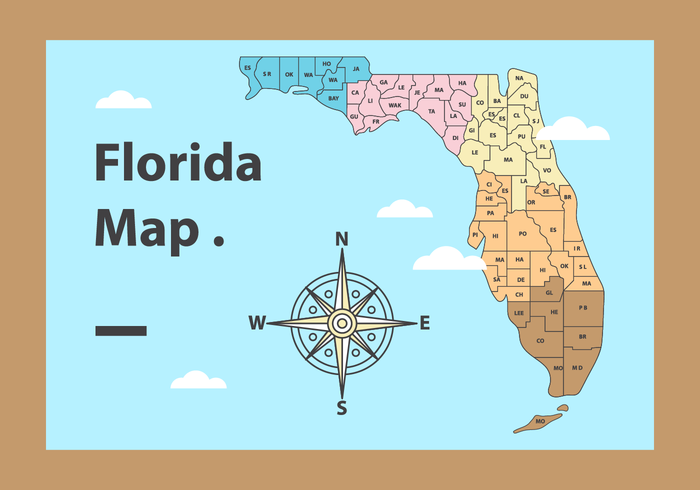 Vector libre del mapa de la Florida