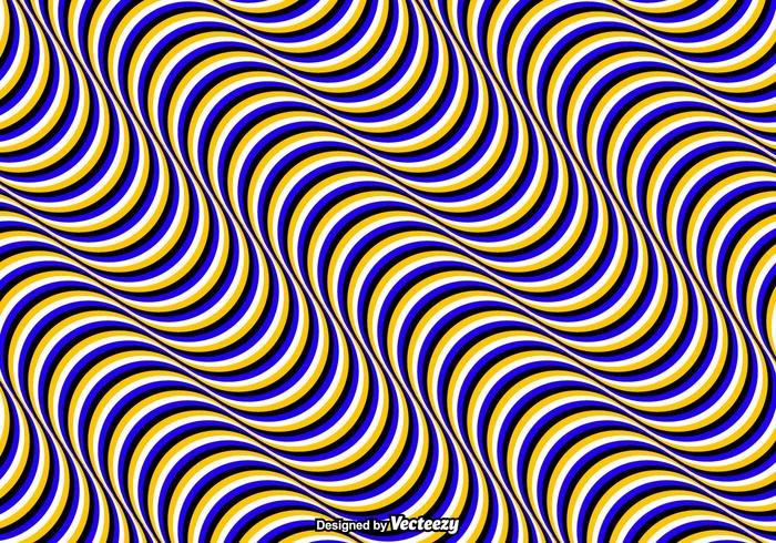 Vector Seamless Pattern With Optical Illusion Wavy Colored Lines