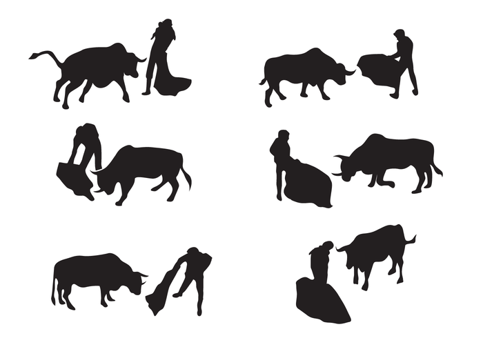 Bull Fighter Silhouette Vector