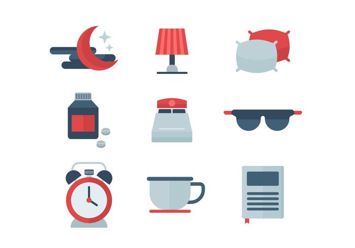 Sleeping Flat Icons vector