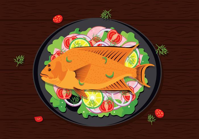 Flounder Fish Seafood Vector Illustration