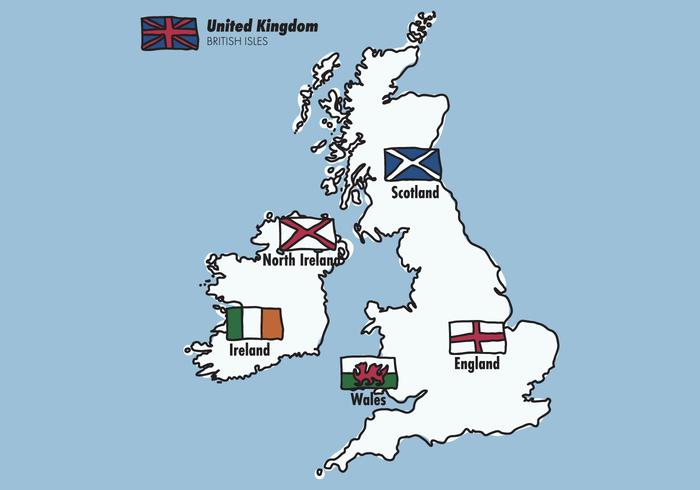 British Isles and Republic of Ireland Flags vector