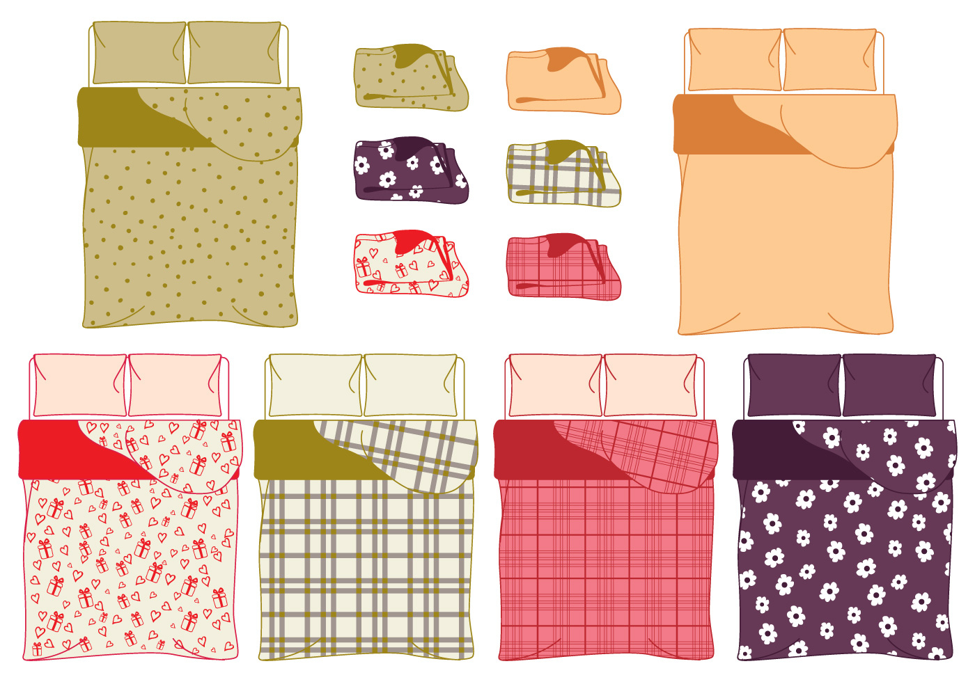Bedding and linen template and sample pattern vectors 157667 Vector Art Bedding and linen template and sample pattern vectors 157667 Vector Art