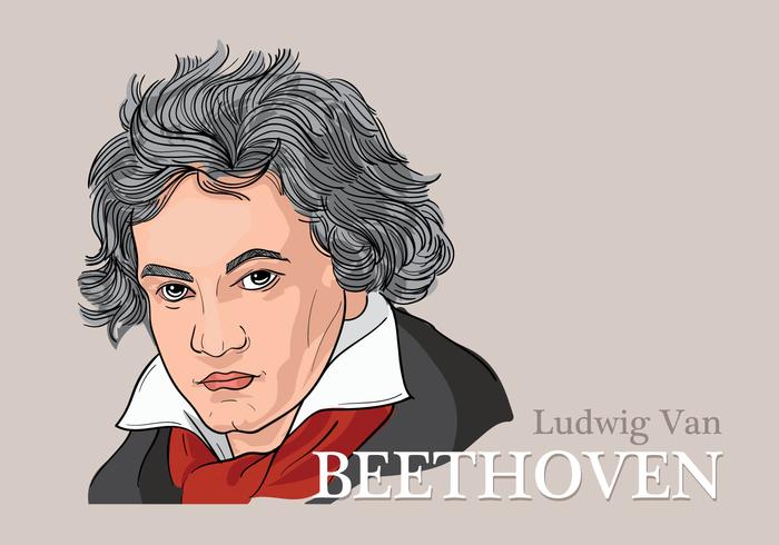 Ilustración vectorial de Ludwig Van Beethoven vector