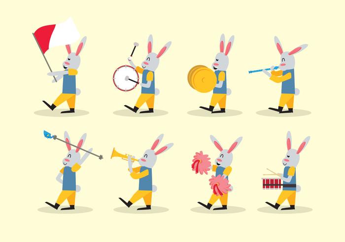 Rabbit Marching Band Vector