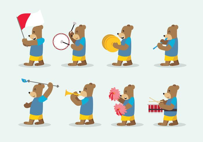 Bear Marching Band Vector