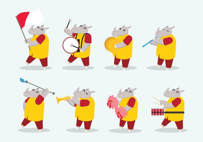 Rhinoceros Marching Band Vector Rhinoceros Marching Band Vector