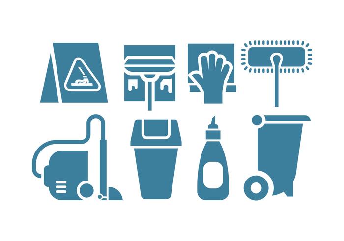 Cleaning tool vector icons