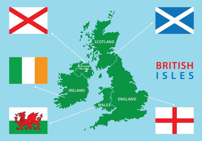 British Isles and Republic of Ireland Map vector