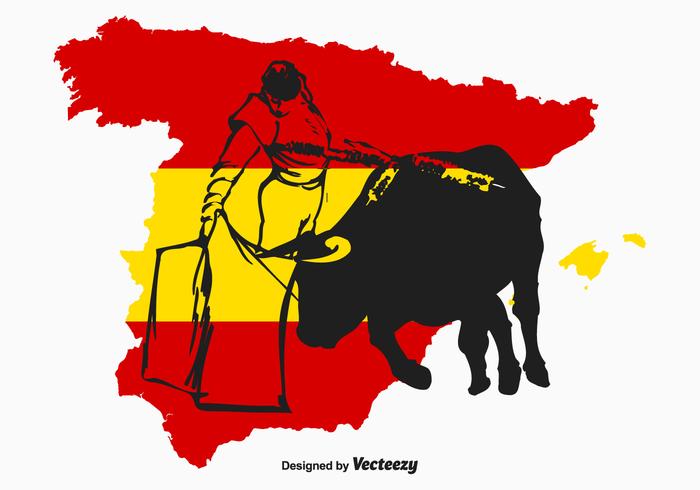 Ilustración vectorial de combatiente de toro español vector