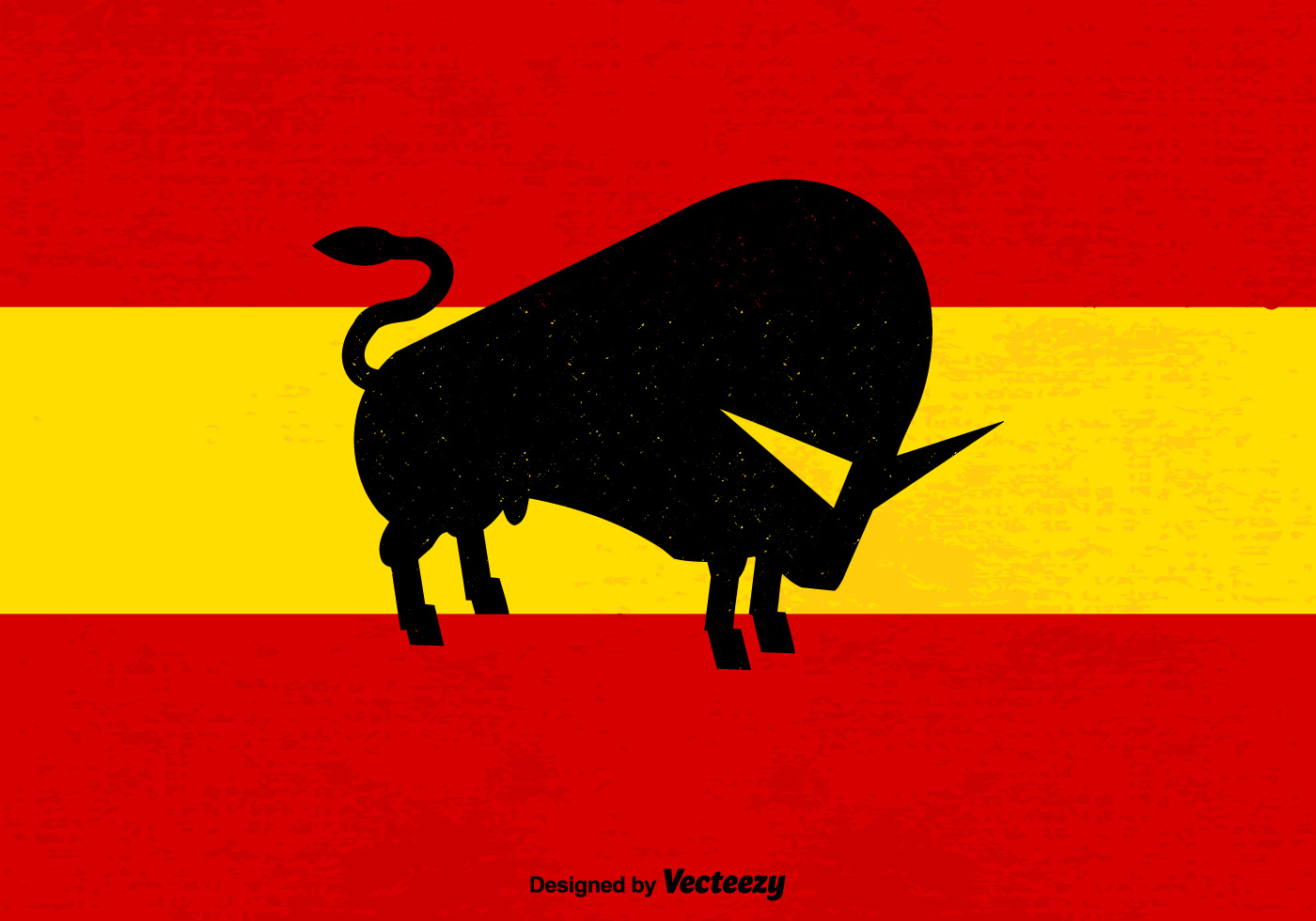 Abstract Bull Silhouette On Grunge Spanish Flag Background 157764 Vector  Art at Vecteezy