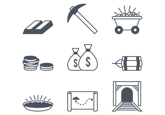 Gold Rush Icons vector