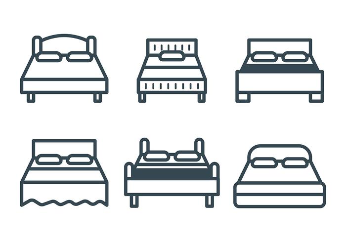 Iconos de vector de cama