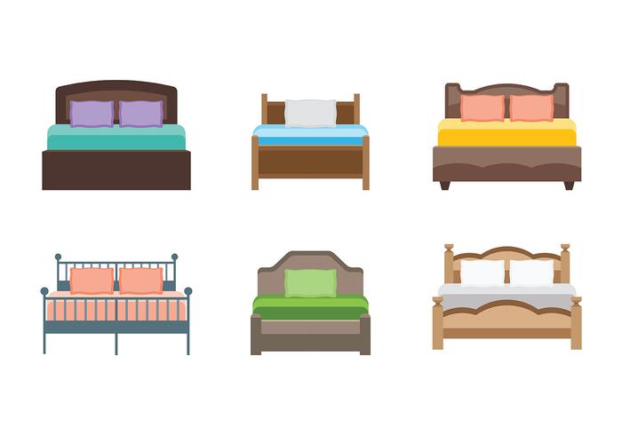 Iconos de vector de cama