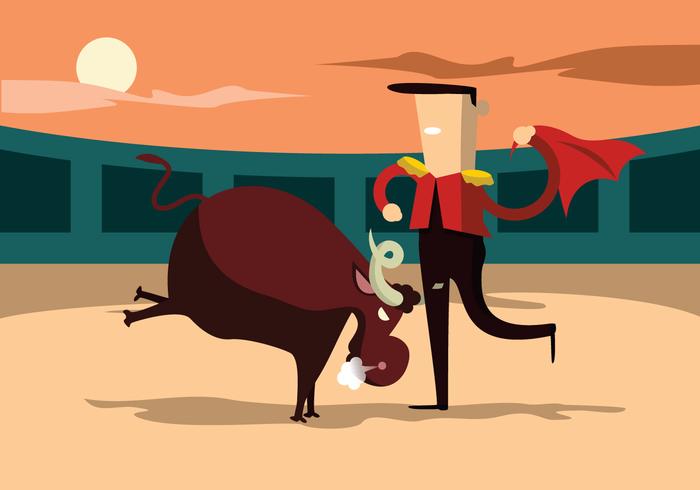 Bull Fighter Vector Illustration