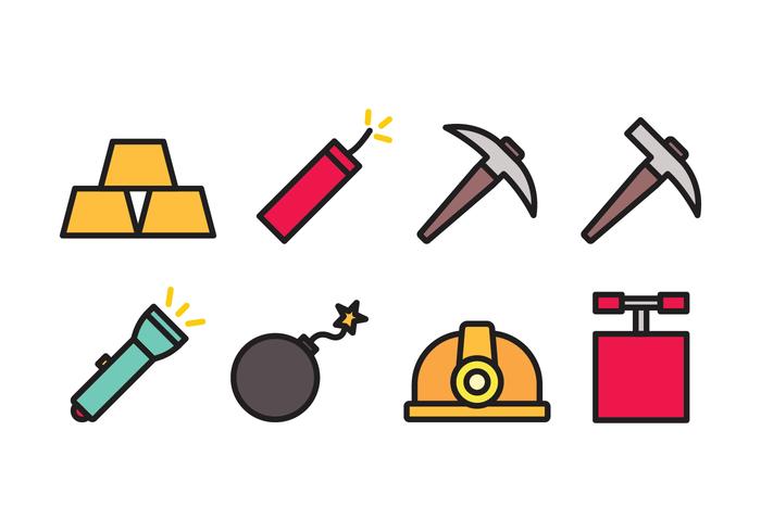 Pack de Iconos de Minería vector