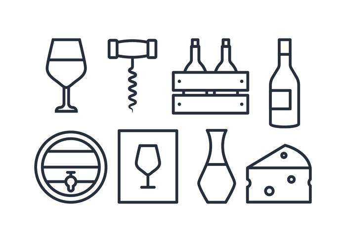 Wine Icon Set vector