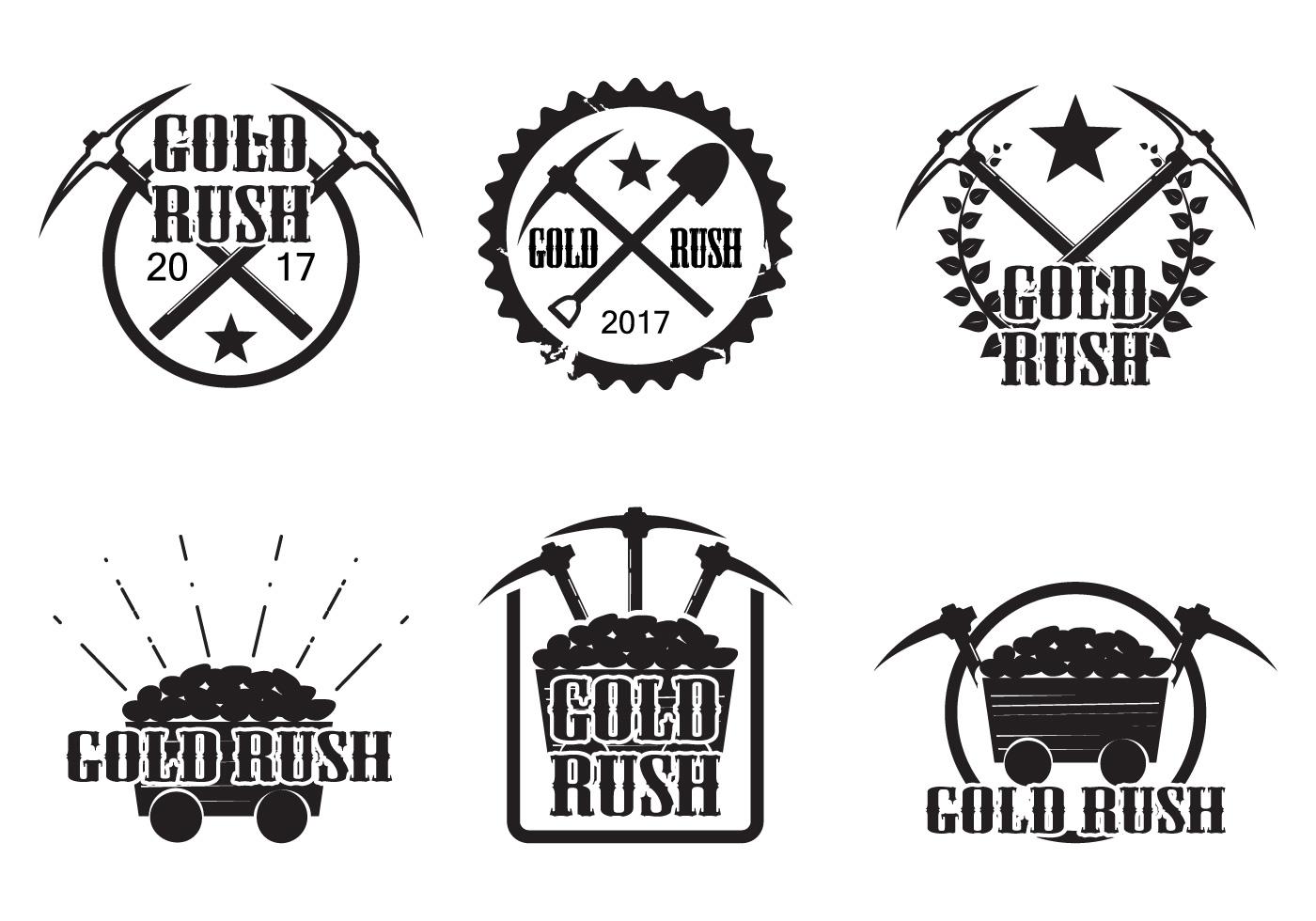 Set of vintage gold rush vectors 157808 Vector Art at Vecteezy