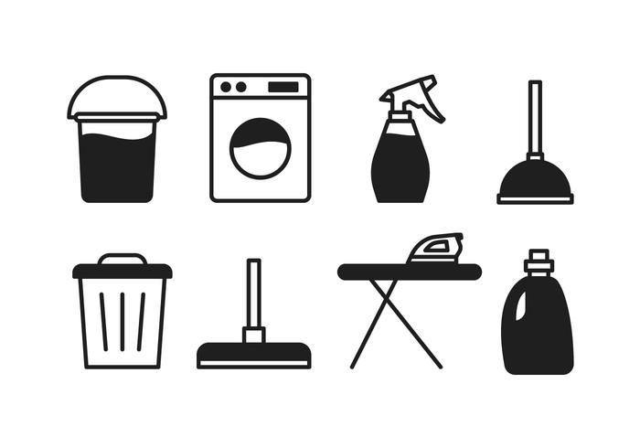 Iconos de servicio de limpieza vector