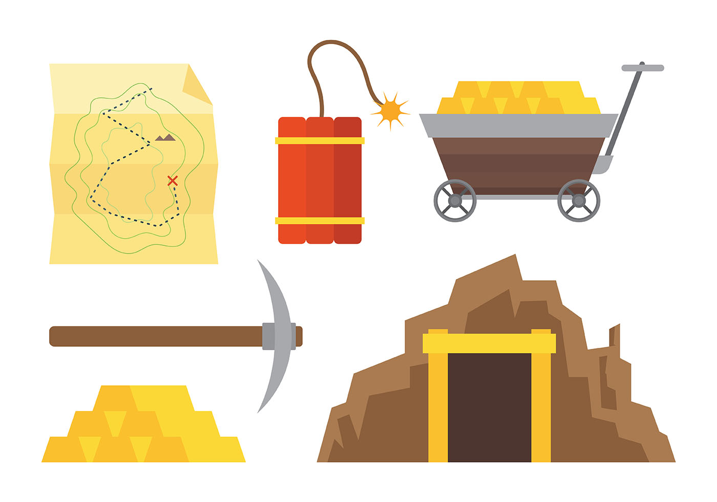 Gold Rush Vector Icons 157849 Vector Art at Vecteezy
