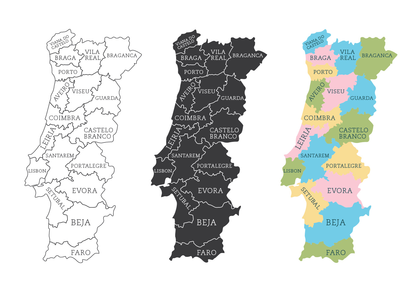 Detailed political vector map of Portugal 26314753 Vector Art at Vecteezy