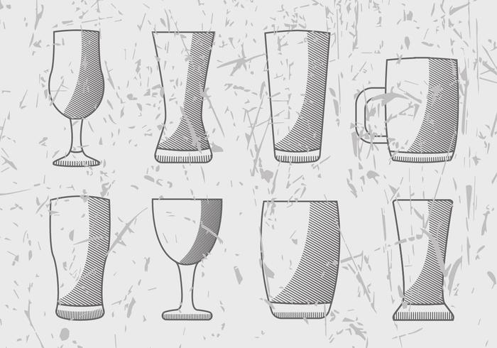 Free Beer Glass Engrave Vector