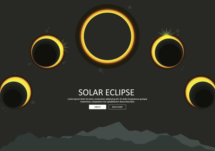 Ilustración de Fase de Eclipse Solar Gratuita vector