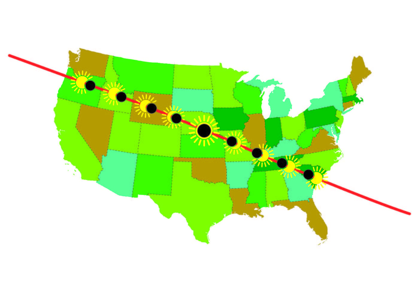 Info Of United States Solar Eclipse Path Map 157946 Vector Art at Vecteezy