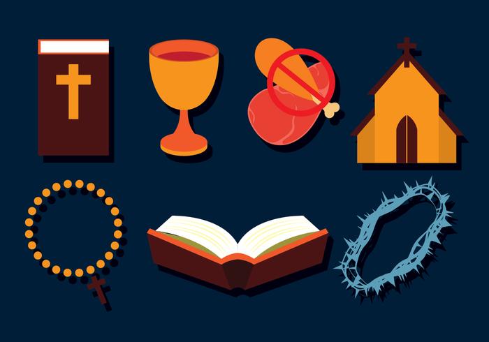 Lent Icons Set vector