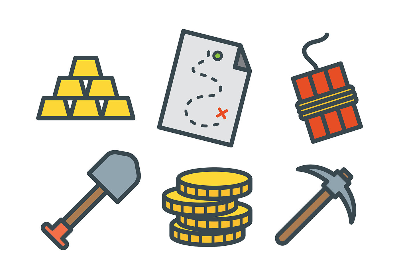 Gold Rush Vector Icons 157984 Vector Art at Vecteezy