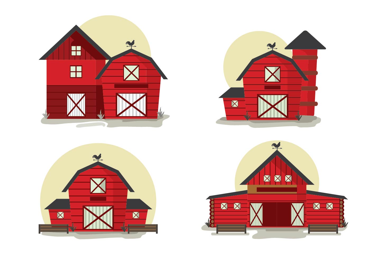 Red Barn Front View Vector 157986 Vector Art At Vecteezy