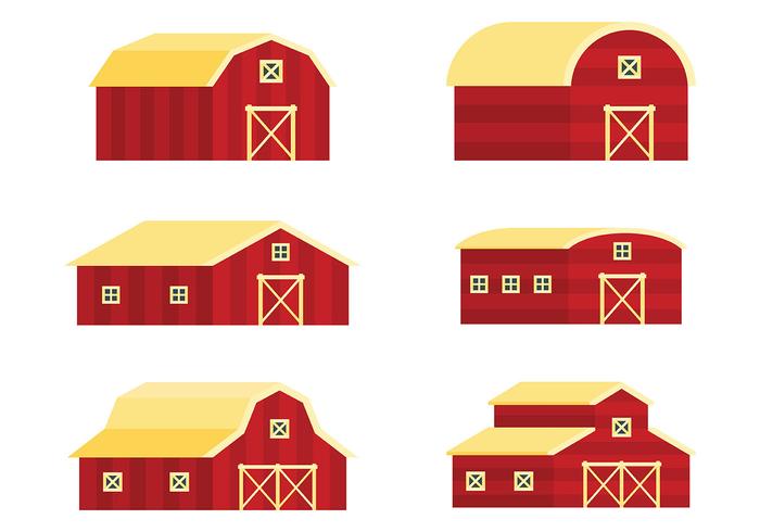 Red Barn Vector Iconos