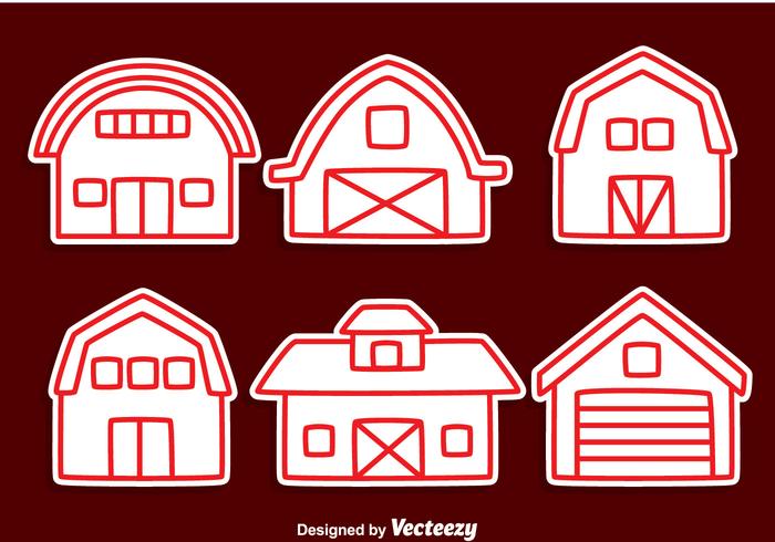 Red Barn Line Vector