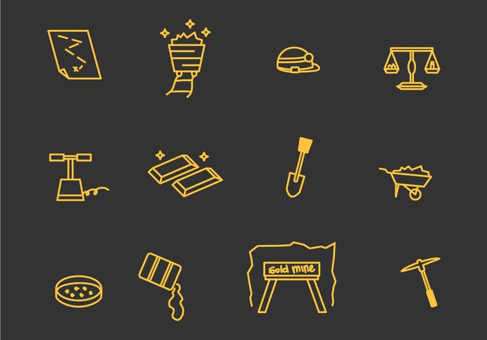 Gold Mine Vector Icons