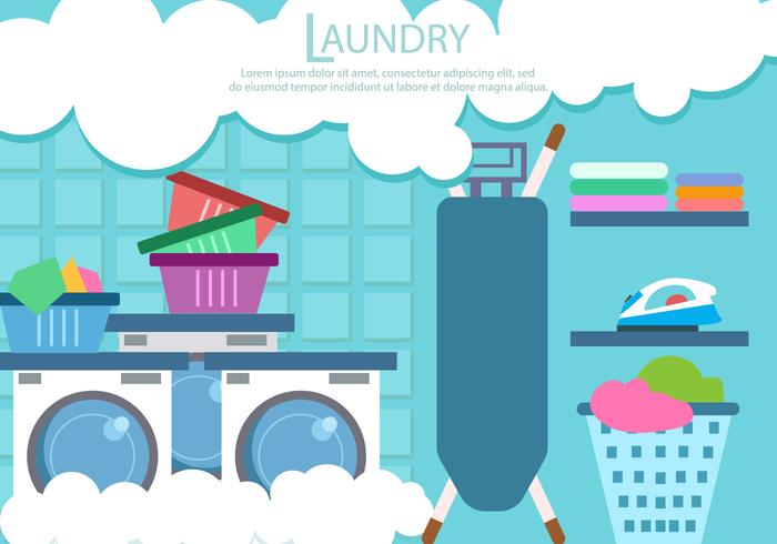 Laundry And Ironing Service Vector 