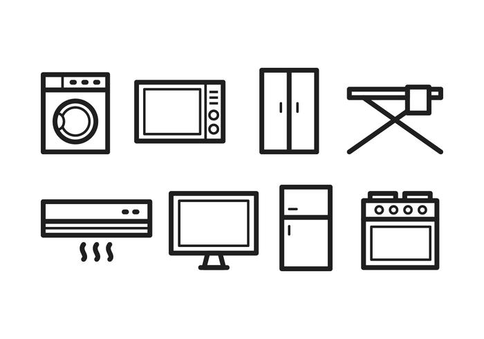 Paquete de Iconos de Electrodomésticos vector