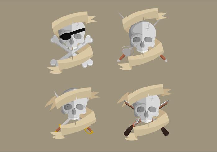 Colección de vector de la bandera del pirata