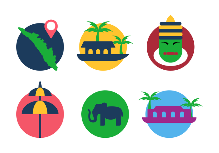 Flat Kerala Icon Vector