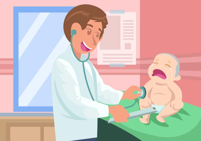 Pediatrician with Kid Vector Pediatrician with Kid Vector