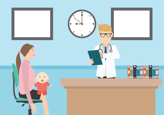 Pediatrician Illustration Free Vector