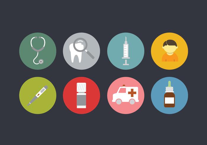 Pediatrician icon set vector