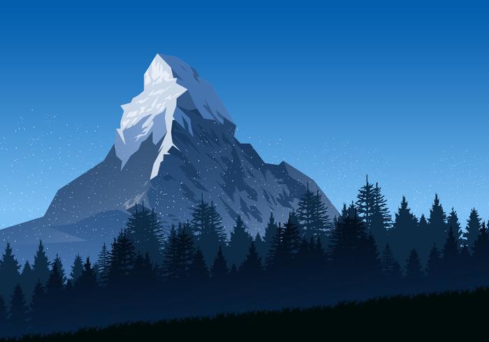 Invierno en el Matterhorn vector