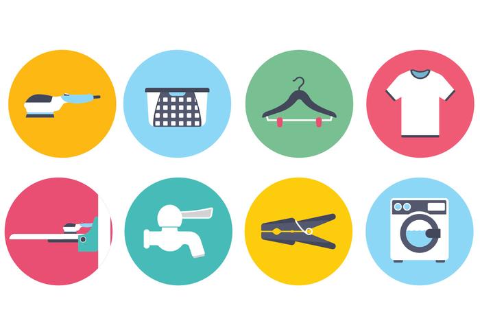 Laundry and washing vector icons