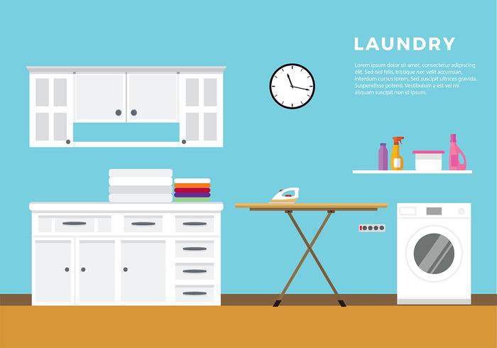 Laundry Flat Vector Free Vector