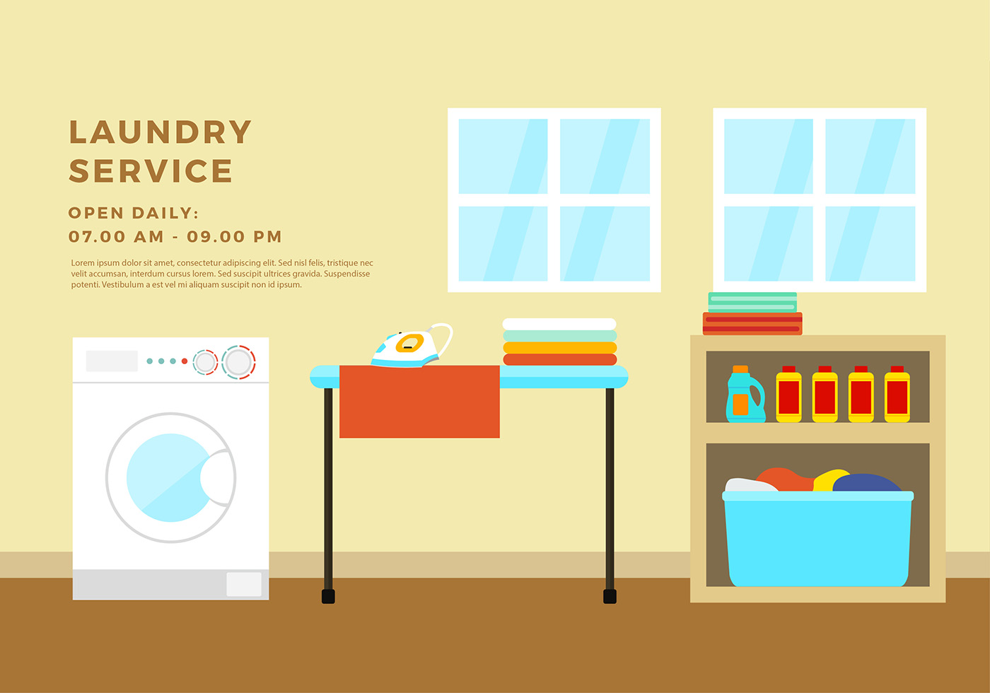 Laundry Room Free Vector 158137 Vector Art at Vecteezy