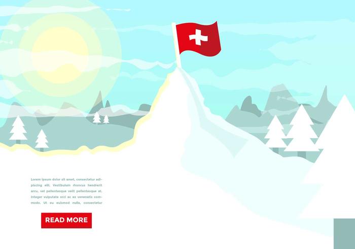 Matterhorn Mountain Switzerland Illustration Vector